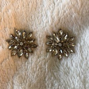 Large Diamond Flower Earrings
